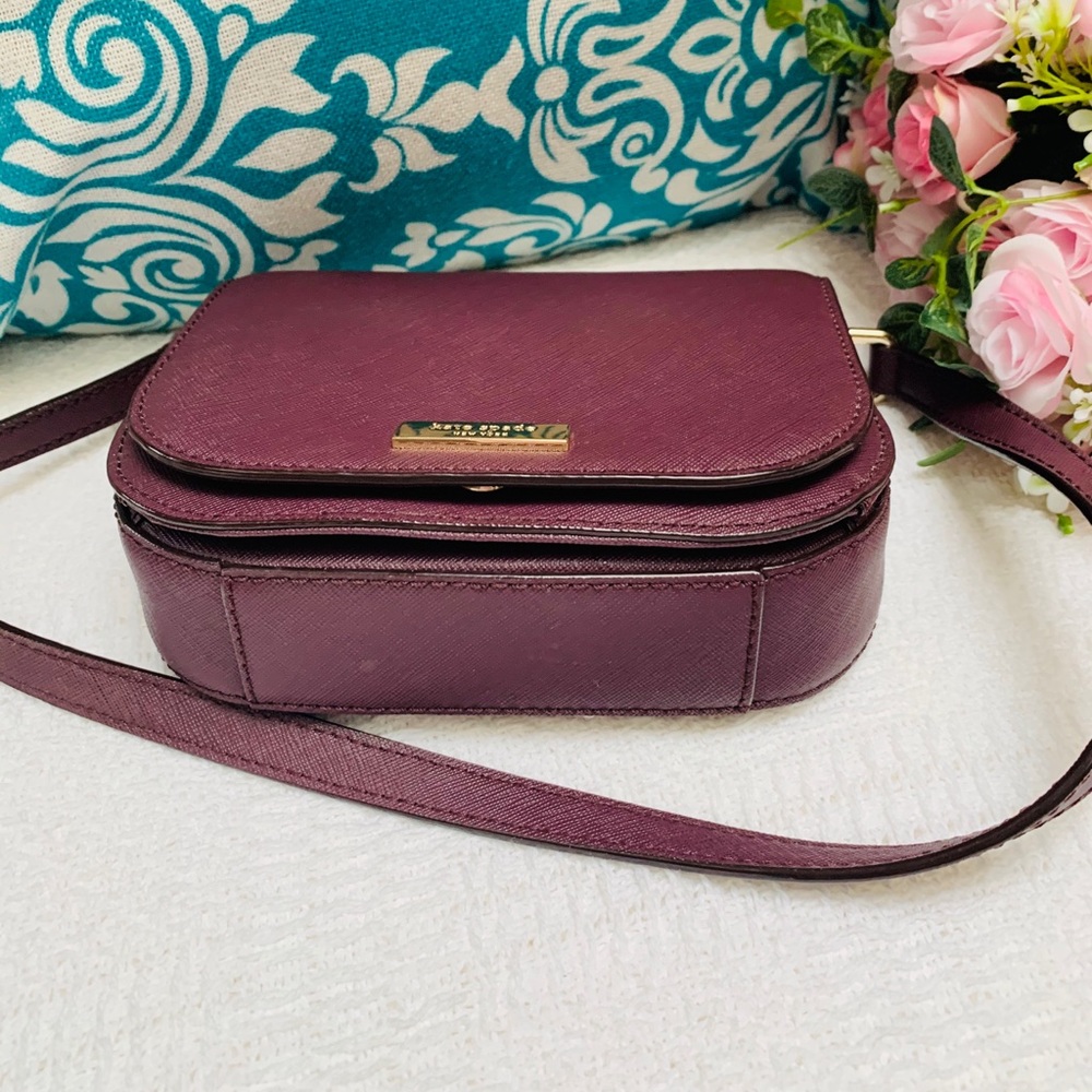 Kate Spade Plum Saffiano Leather Crossbody Bag - Picture 5 of 8
